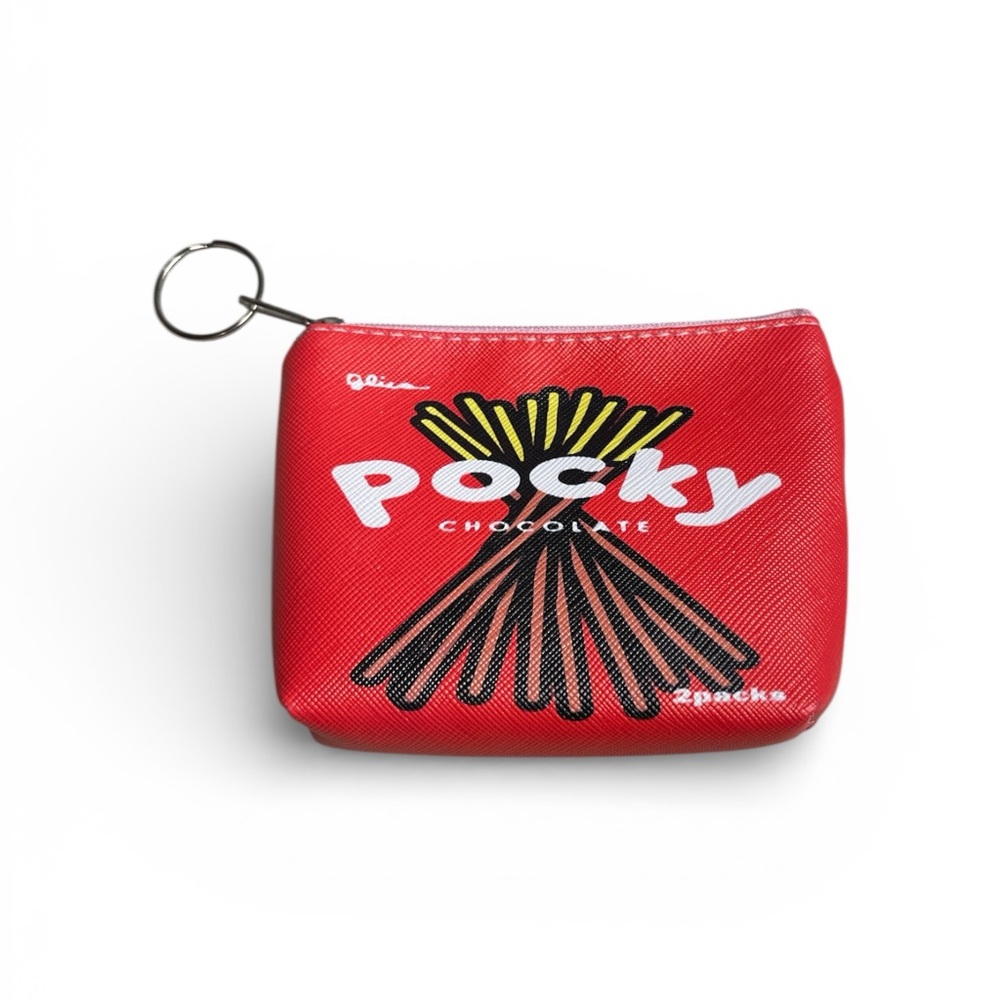 Pocky Snack Red Zipper Pouch